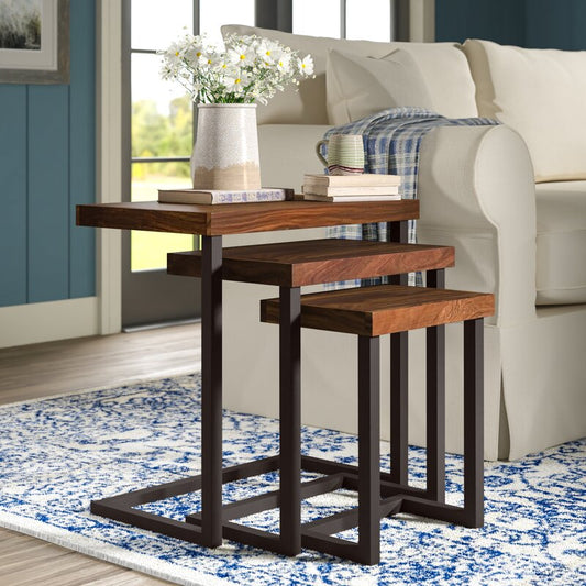 designer wooden stackable tables - The Leaf Crafts