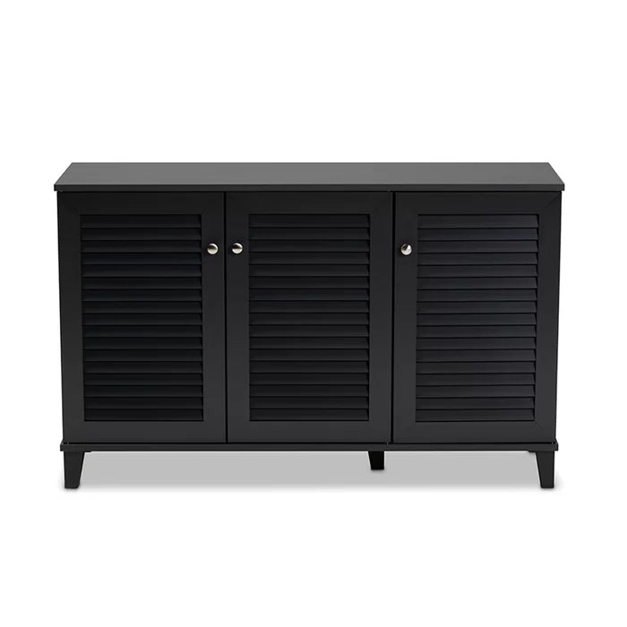 handcrafted solid wood shoe cabinet gray - The Leaf Crafts