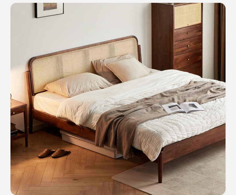 contemporary cane bed design for modern homes- The Leaf Crafts