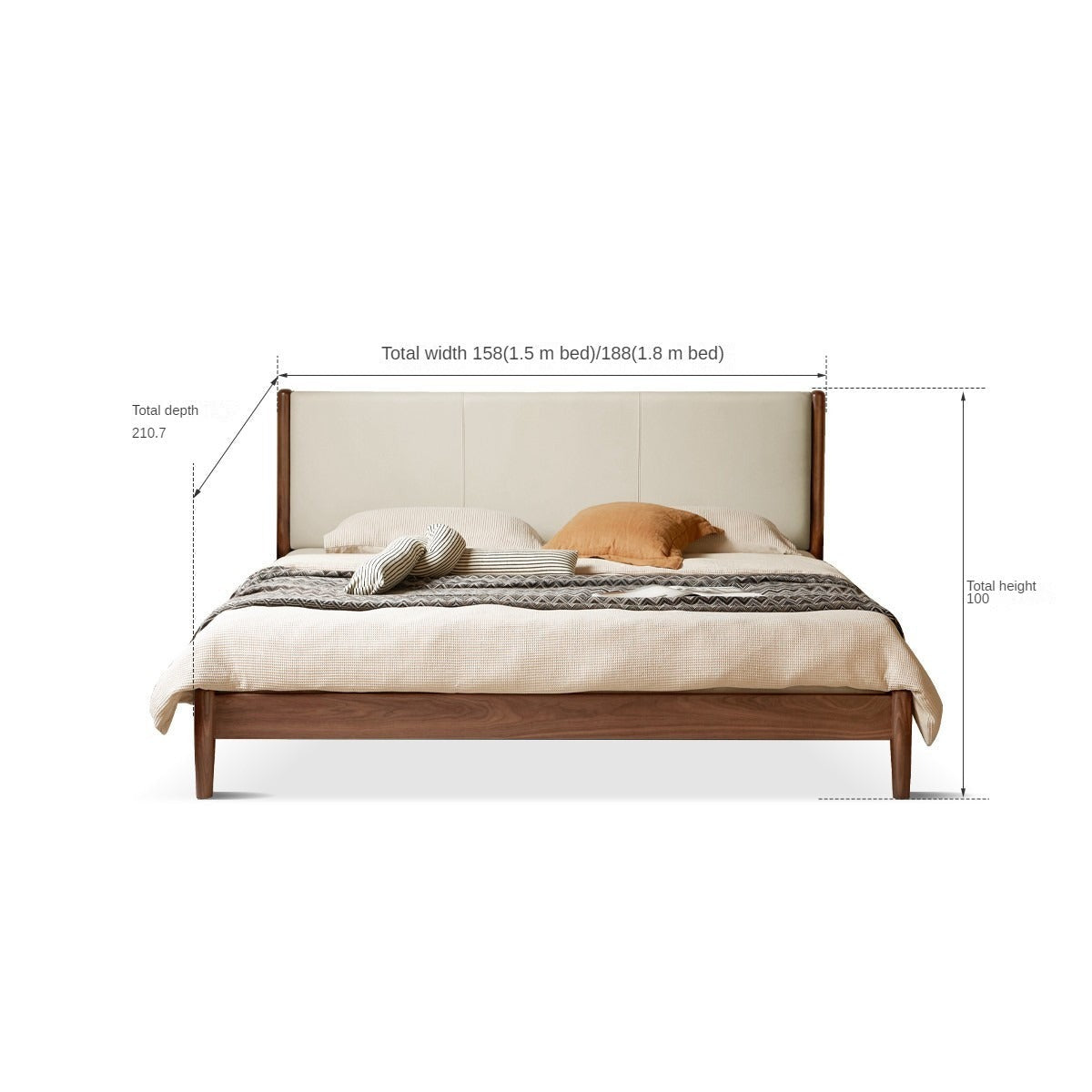 natural wood bed frame for warm bedroom décor - The Leaf Crafts