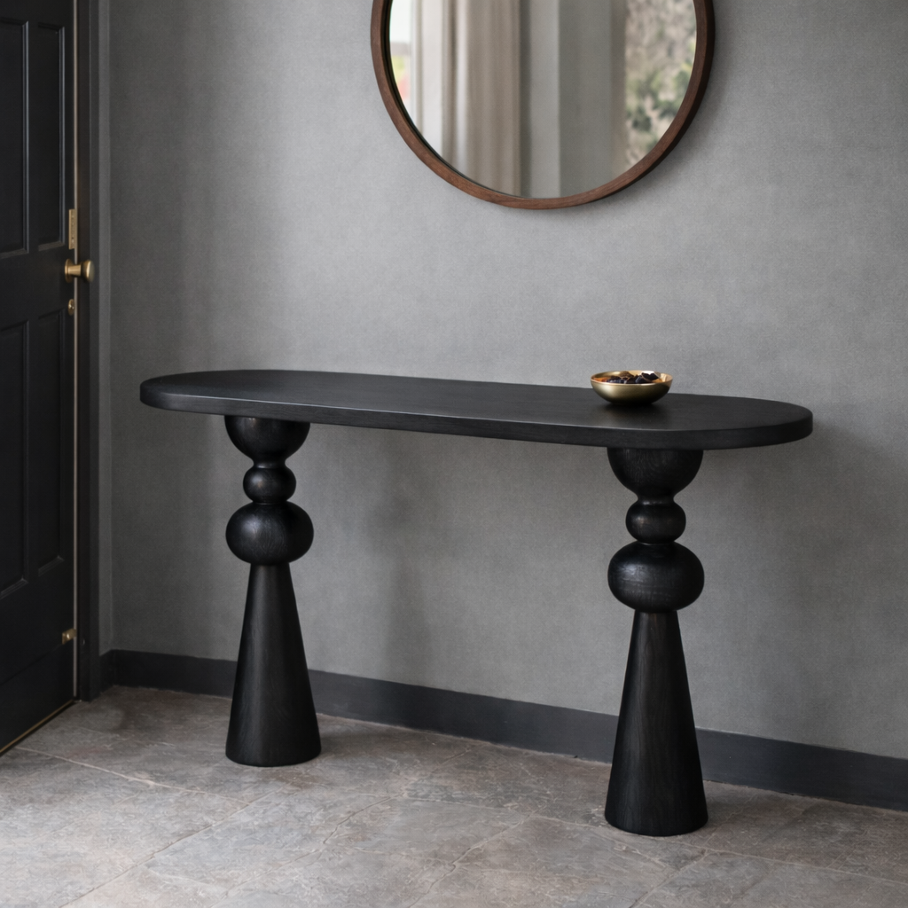 custom solid wood console table for entryway india