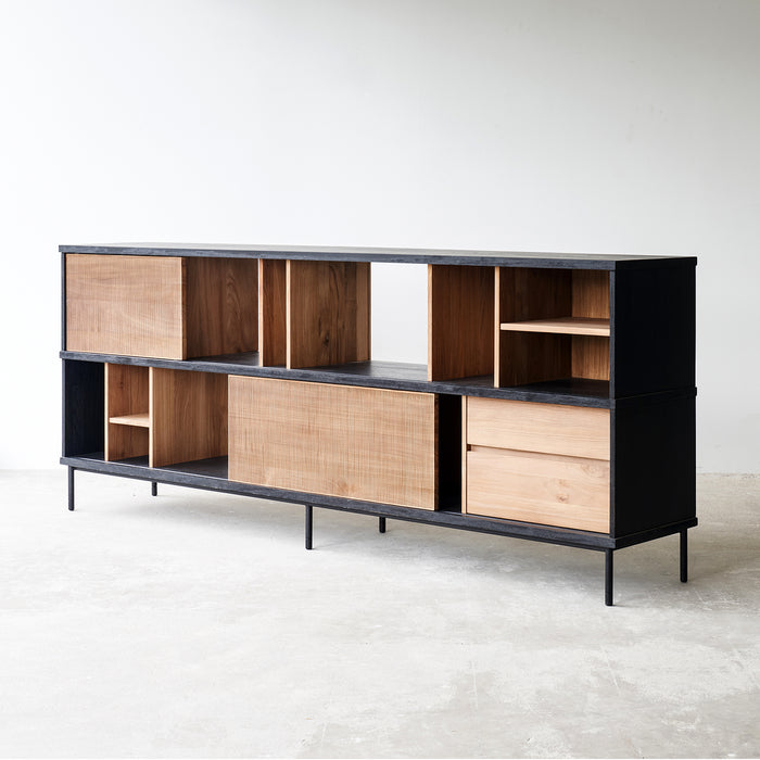 Handcrafted from premium solid wood, each cabinet showcases unique grain patterns that add warmth and depth to your interiors- The Leaf Crafts