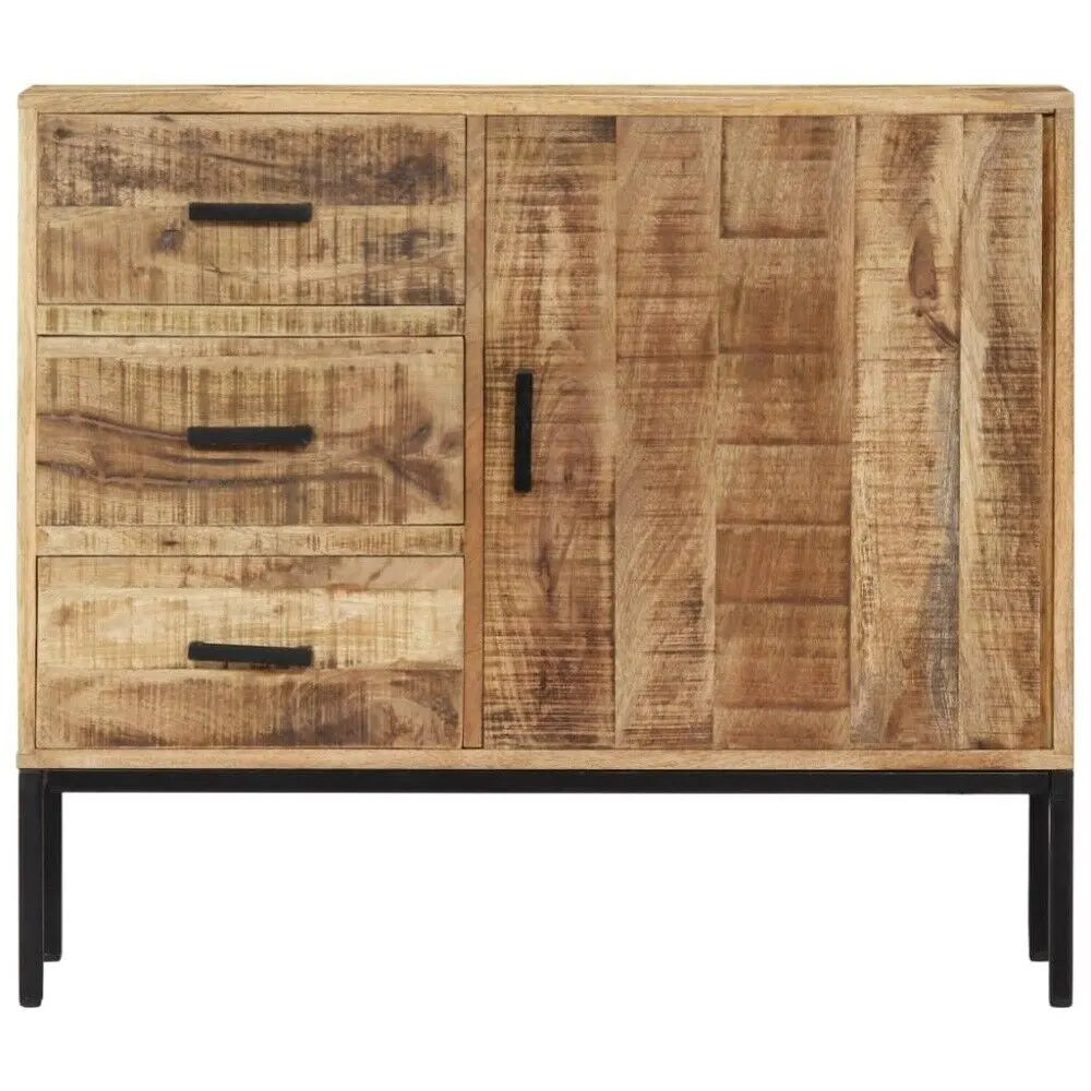 Luxury solid wood sideboard for modern homes. Stylish wooden buffet cabinet furniture for dining room interiors.