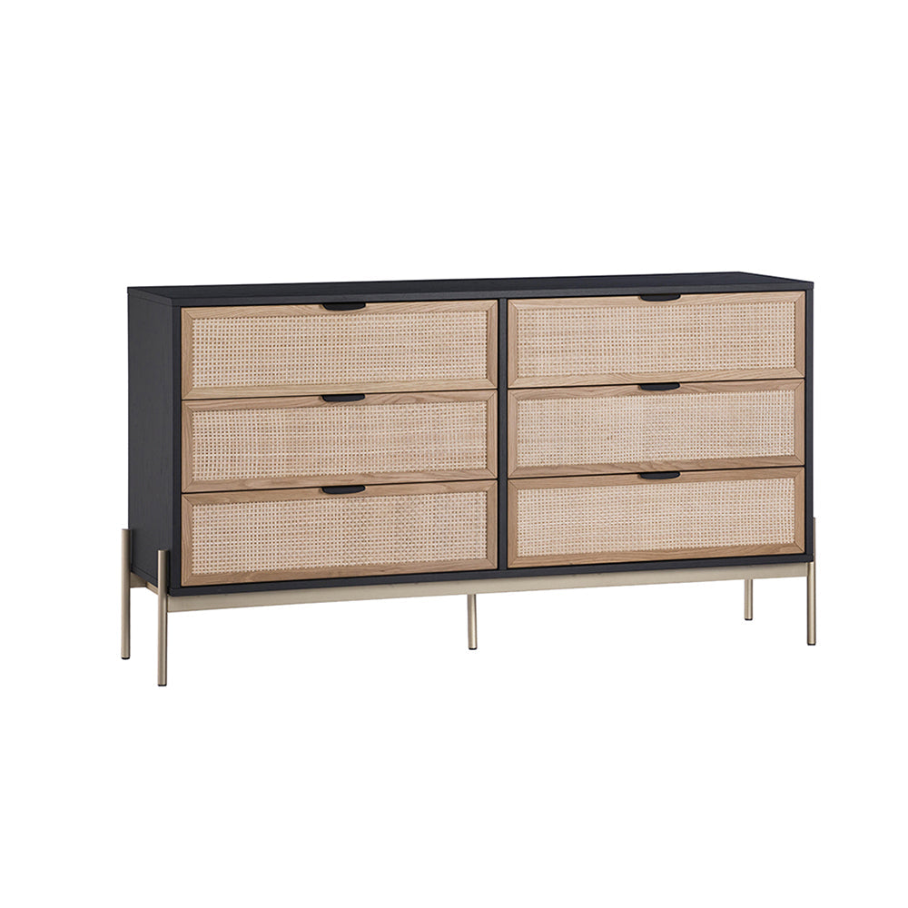 Buy Online rattan solid wood chest of drawers for modern bedroom In India - The Leaf Crafts
