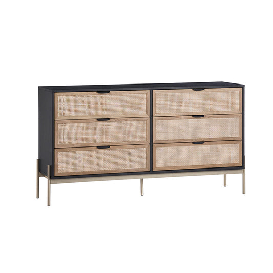 Buy Online rattan solid wood chest of drawers for modern bedroom In India - The Leaf Crafts