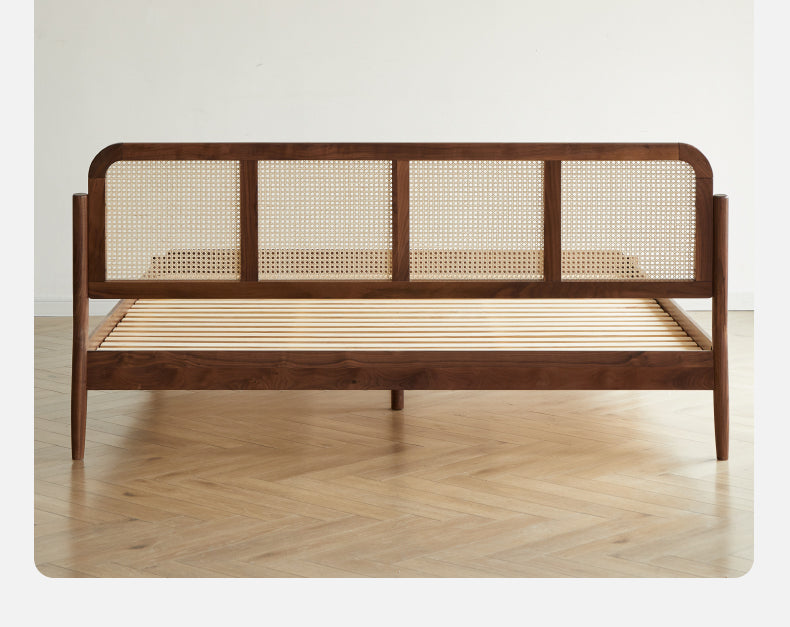 durable solid wood cane bed for long term use - The Leaf Crafts