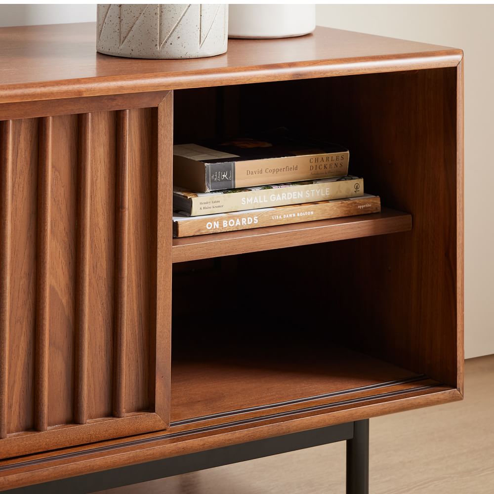 natural wood tv unit design - The Leaf Crafts
