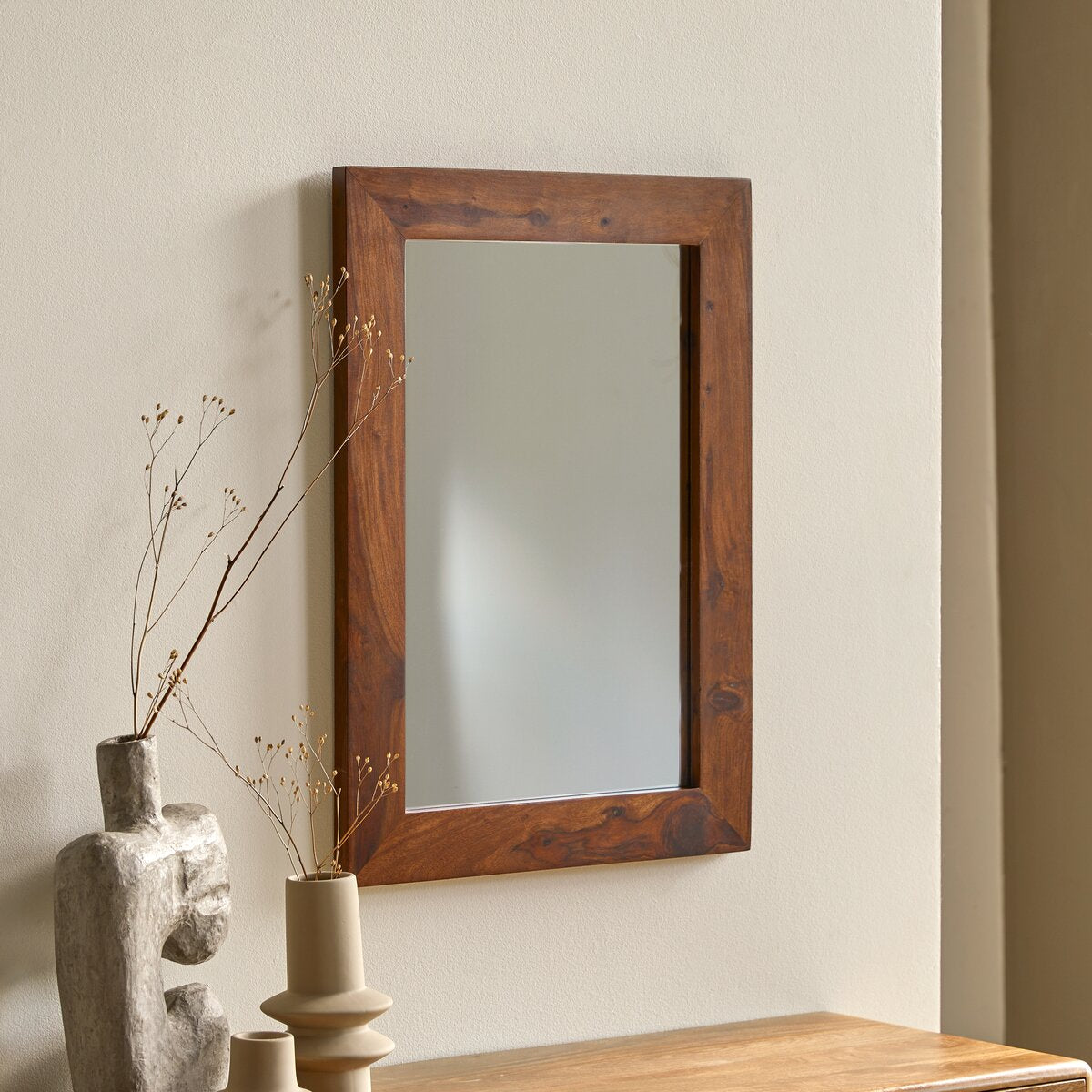Buy Online Eden solid wood mirror frame for modern home décor in India - The Leaf Crafts