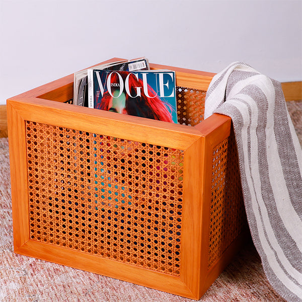decorative square rattan box for contemporary interiors- The Leaf Crafts
