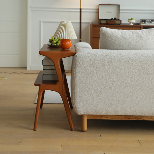 elegant solid wood side table for bedroom - The Leaf Crafts