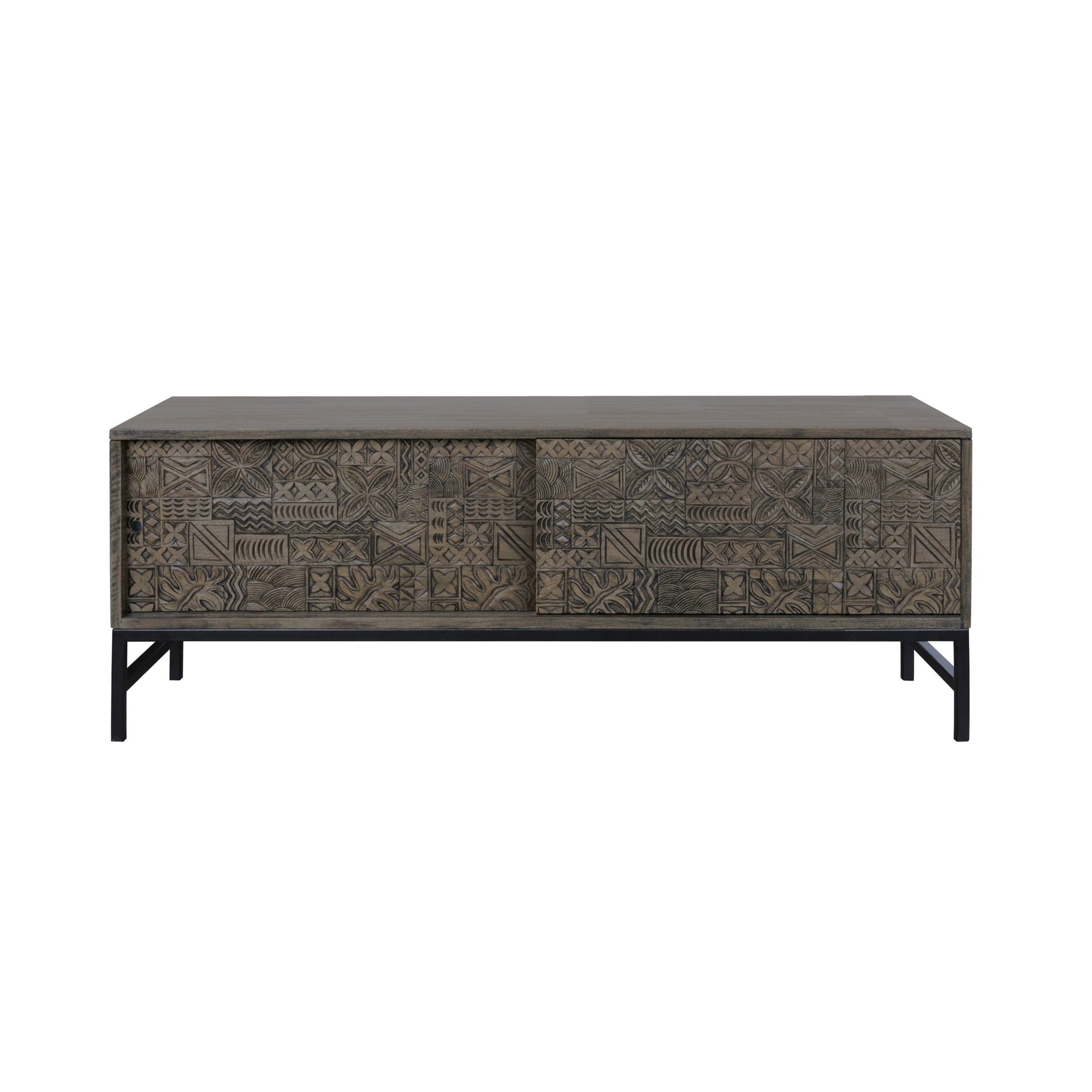 Buy online Era carved wooden TV unit for modern living room in India 