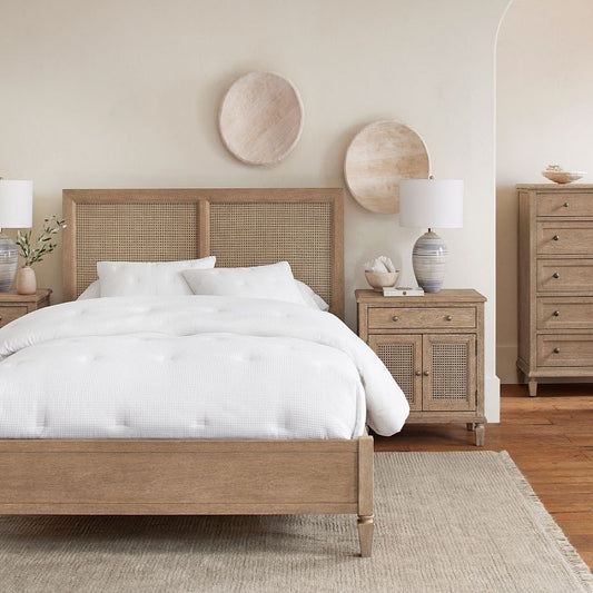 Buy Online furniture In India Felix Rattan Solid Wood Bed - The Leaf Crafts