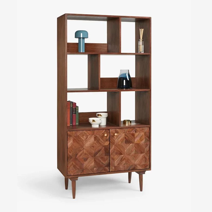 handcrafted wooden bookshelf design