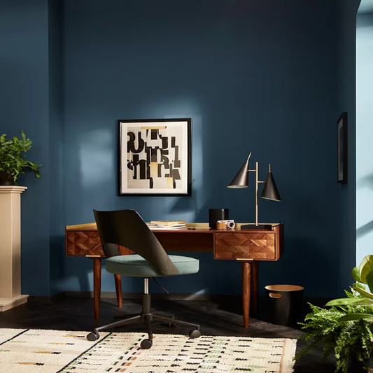 wooden study desk for home office - The Leaf Crafts