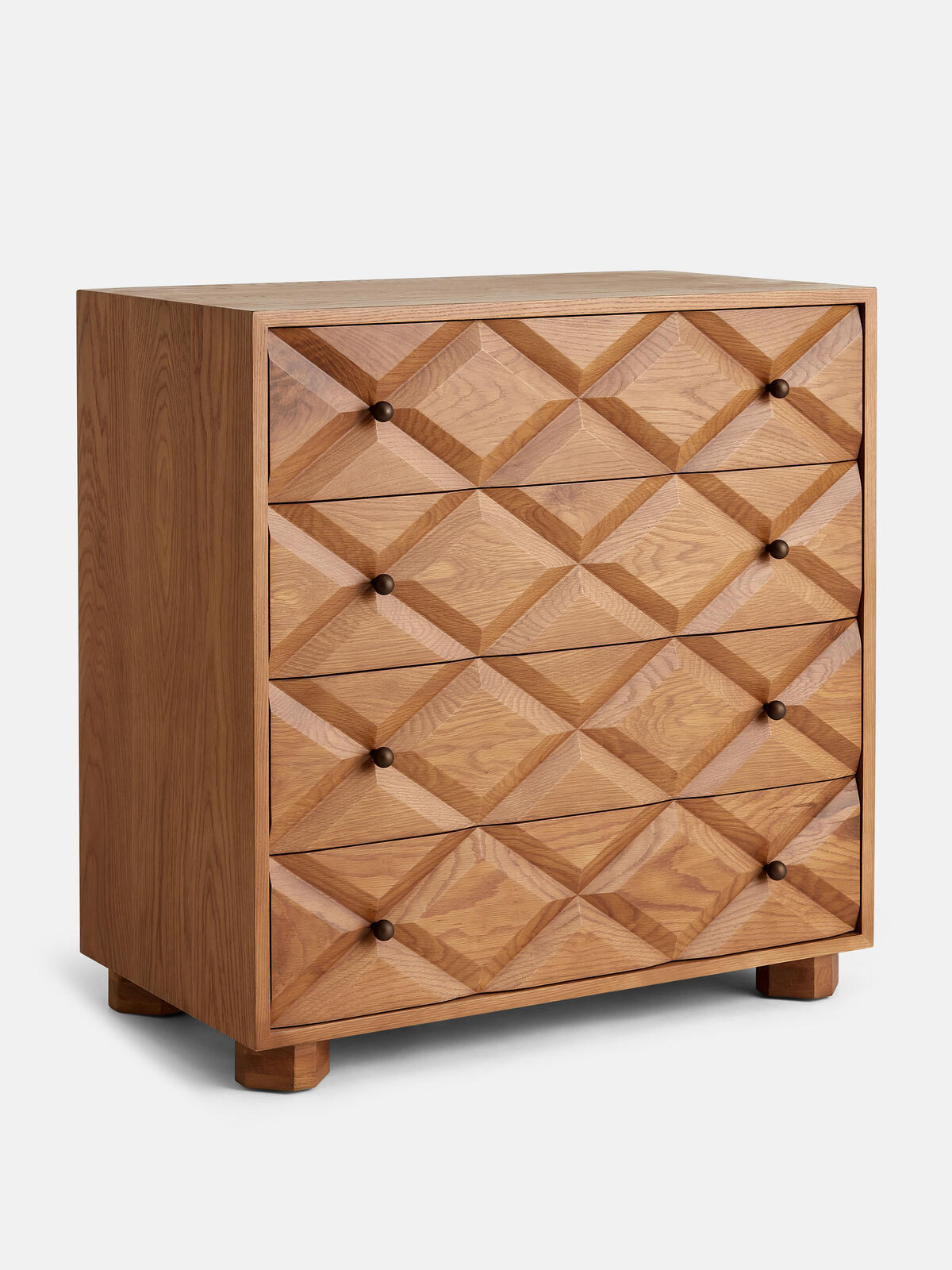 geometric carved wood drawer cabinet - The Leaf Crafts