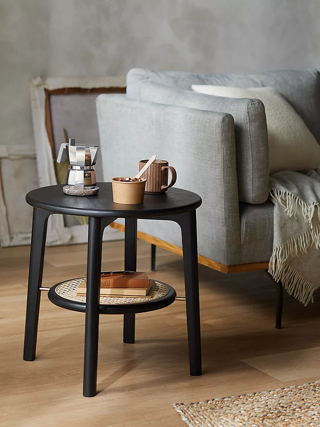 wooden cane side table design - The Leaf Crafts