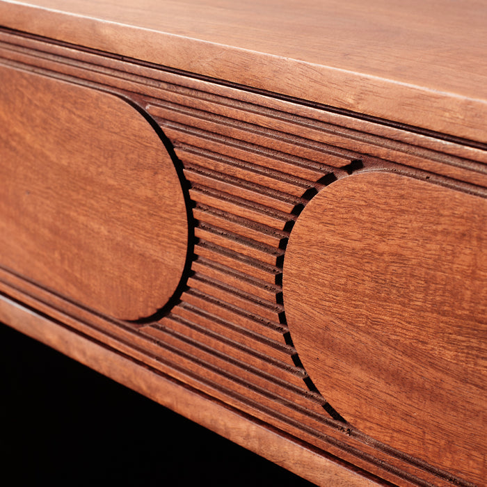 elegant solid wood bedside table for bedroom interiors - The Leaf Crafts