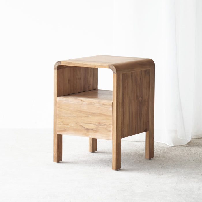 modern solid wood bedside table design