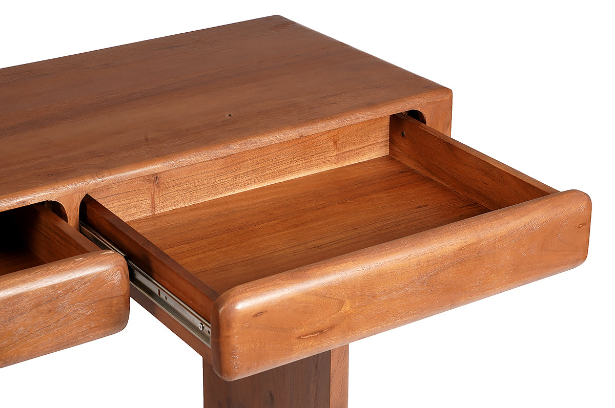 contemporary wooden console table for living room - The Leaf Crafts