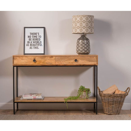 Buy online furniture in India industrial solid wood console table - The Leaf Crafts