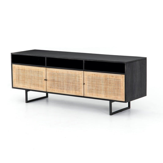 Buy online Janus rattan media unit for modern living room in India - The Leaf Crafts