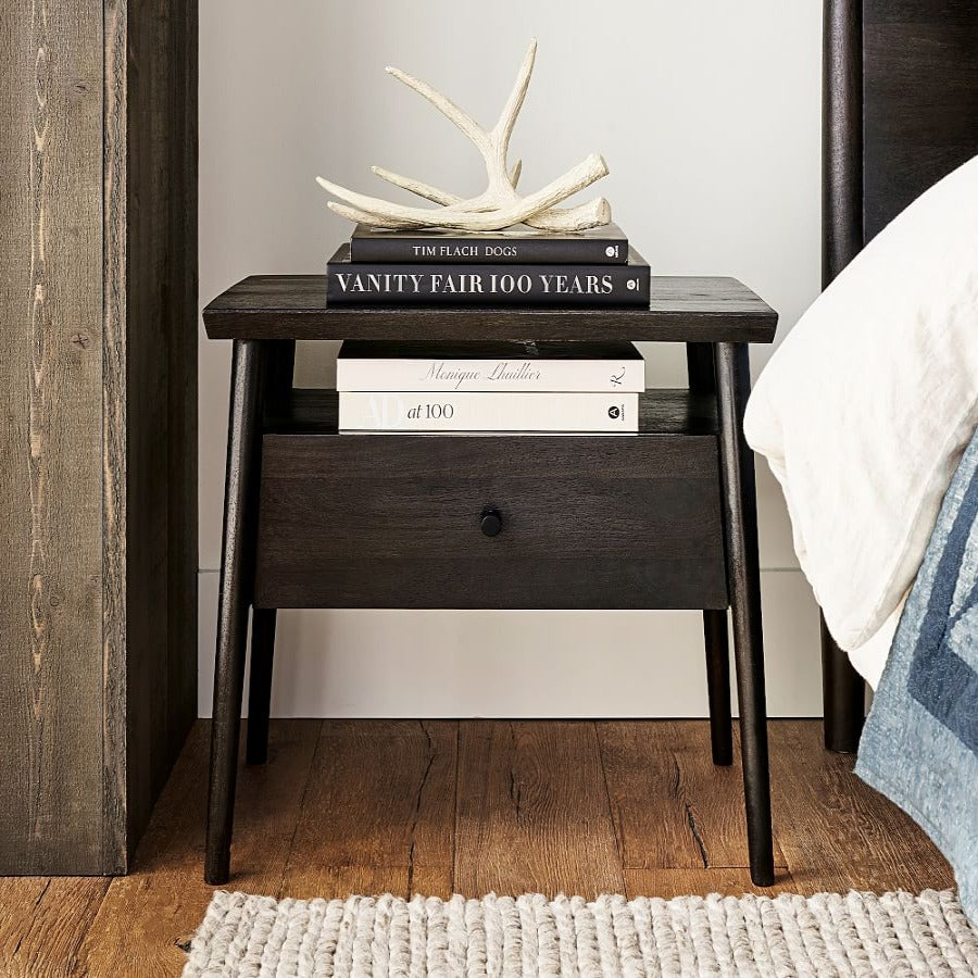 Buy Online bed side in India leon solid wood bedside table - The Leaf Crafts