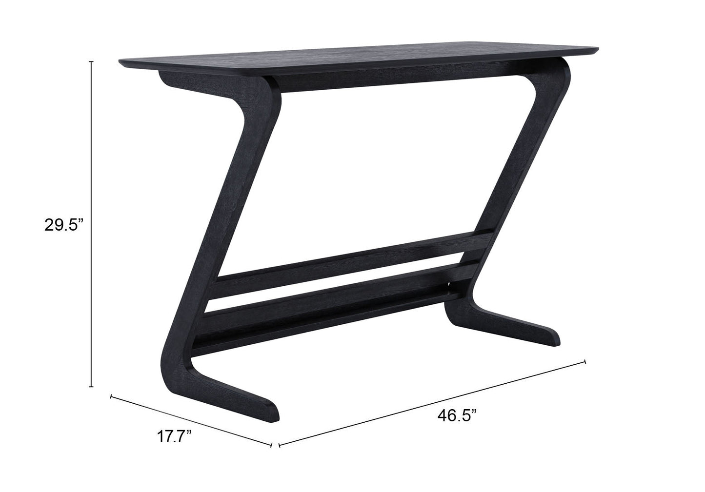 modern console table with solid wood construction