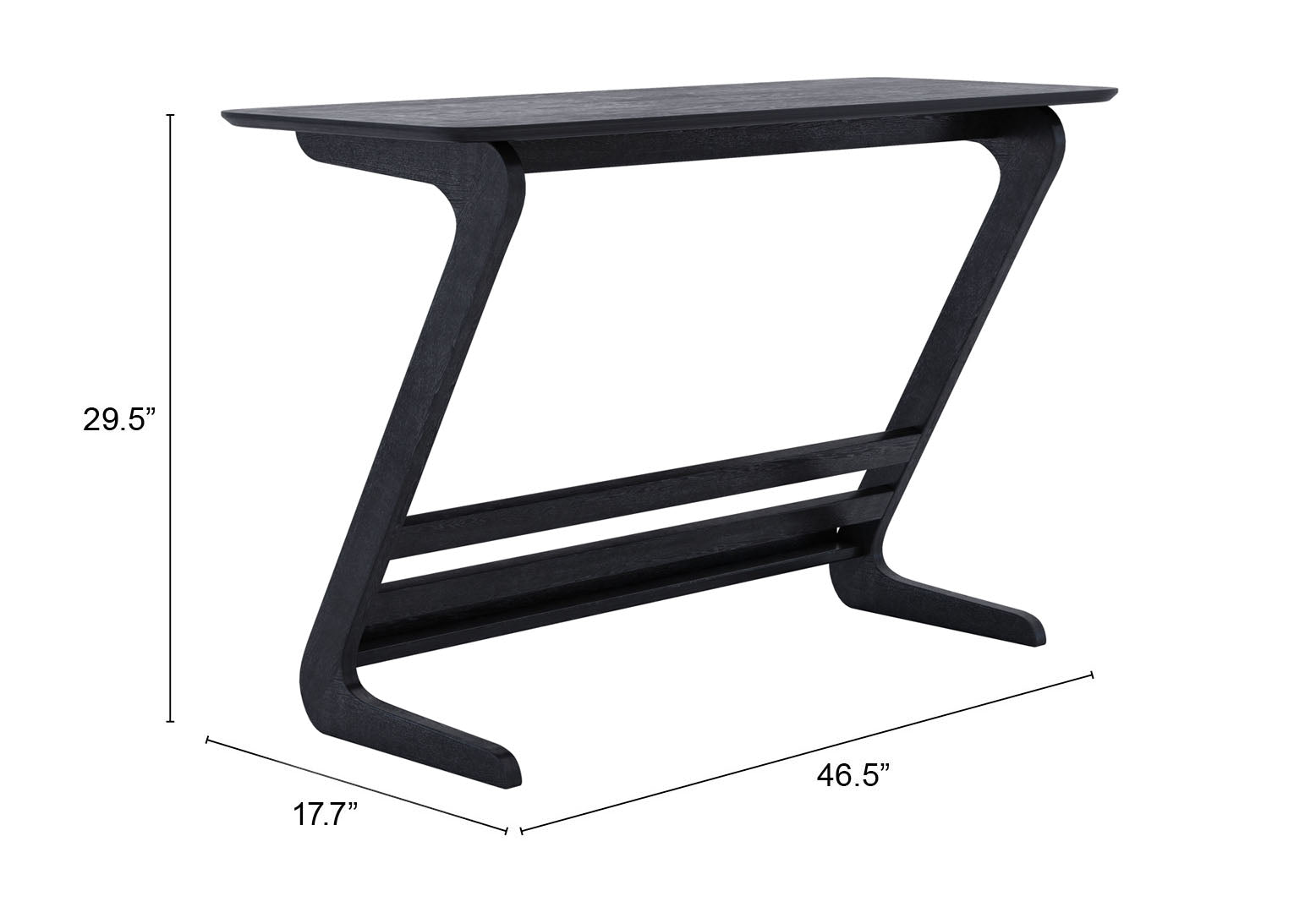 modern console table with solid wood construction