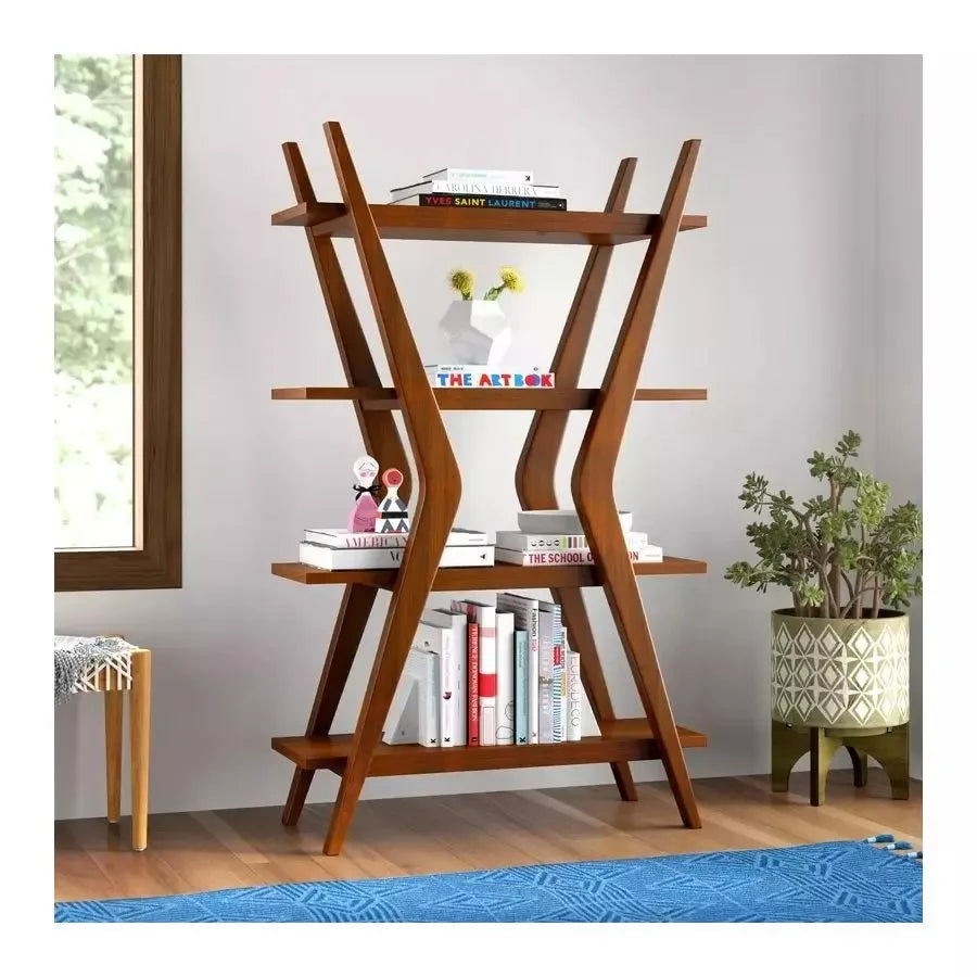 handcrafted wooden bookshelf solid wood