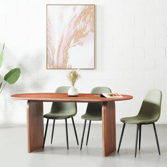 Buy Online Lucius solid wood dining table for modern homes in India - The Leaf Crafts
