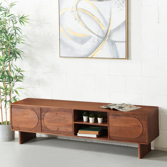 Buy Online Lucius solid wood TV unit for modern living room in India  - The Leaf Crafts