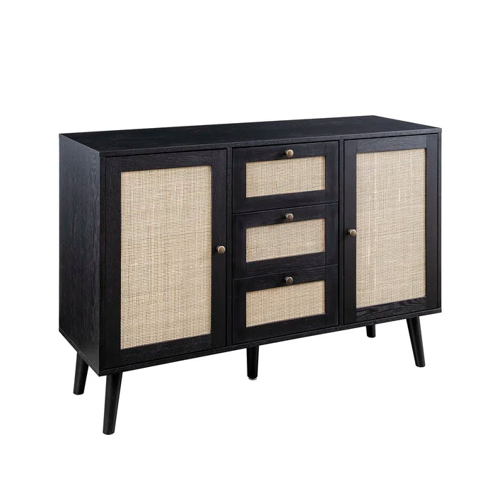 Ligna Webbed Matt Black Sideboard - The Leaf Crafts