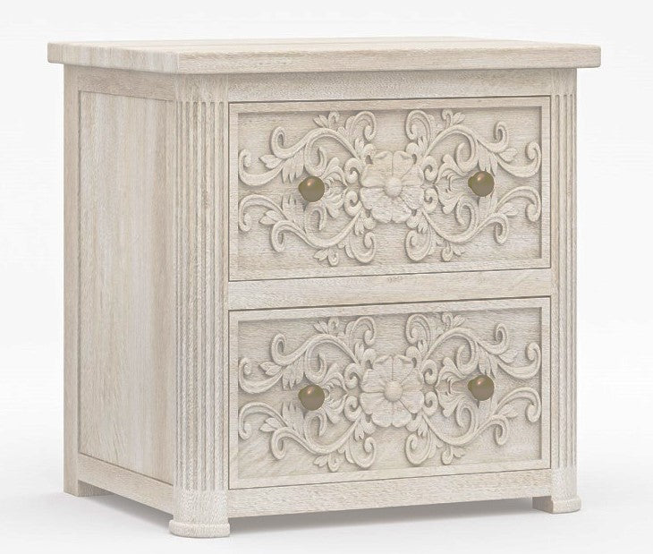 luxury wooden side table with handcrafted details