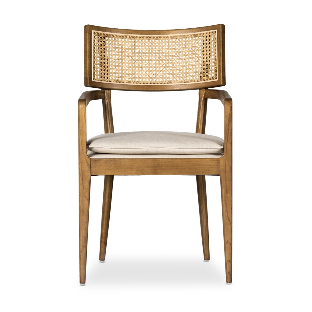 luxury accent chair with natural wood finish- The Leaf Crafts