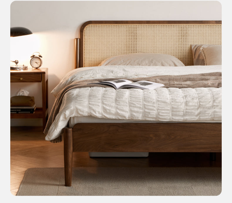 luxury rattan bed frame for contemporary interiors - The Leaf Crafts