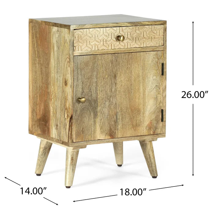 compact wooden bedside table - The Leaf Crafts
