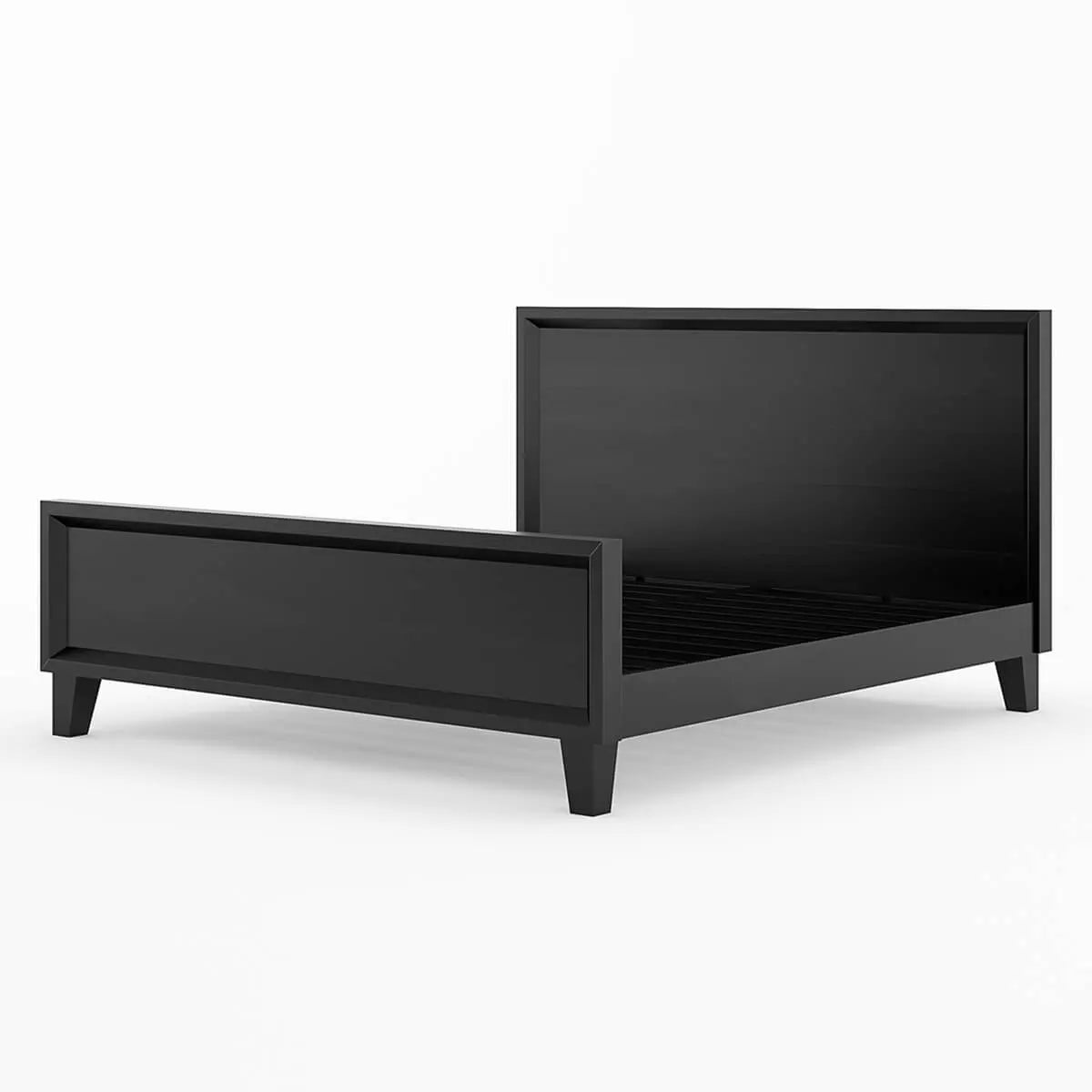 Luxury solid wood king bed for master bedroom. Durable hardwood bed frame for modern home furniture.