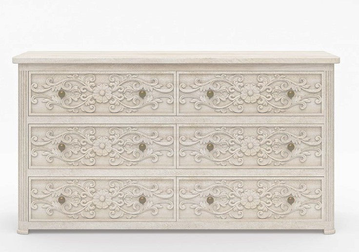 Buy Online Magna carved wooden chest of drawers for modern bedroom In India 