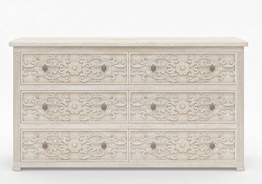 Buy Online Magna carved wooden chest of drawers for modern bedroom In India 