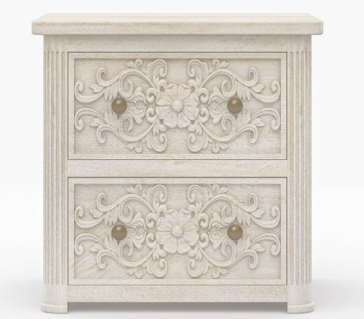 Buy Online Magna carved wooden side table for modern living room and bedroom In India. 