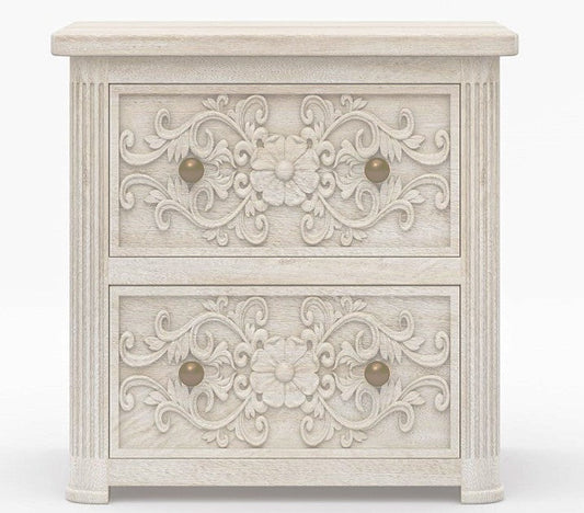 Buy Online Magna carved wooden side table for modern living room and bedroom In India. 