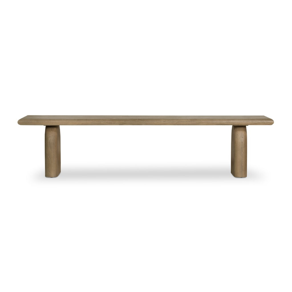 handcrafted mango wood seating bench with natural finish - The Leaf Crafts