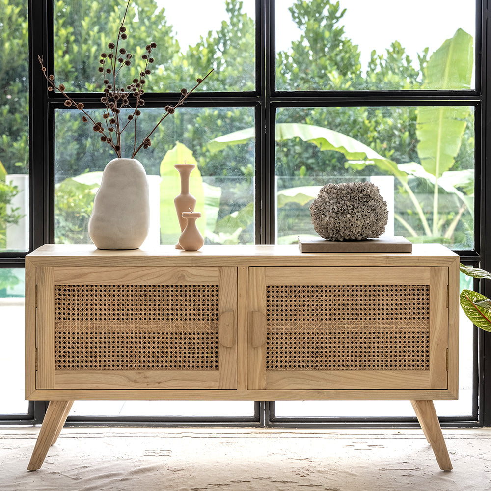 Buy Online Marco rattan solid wood sideboard for living and dining room in India  - The Leaf Crafts