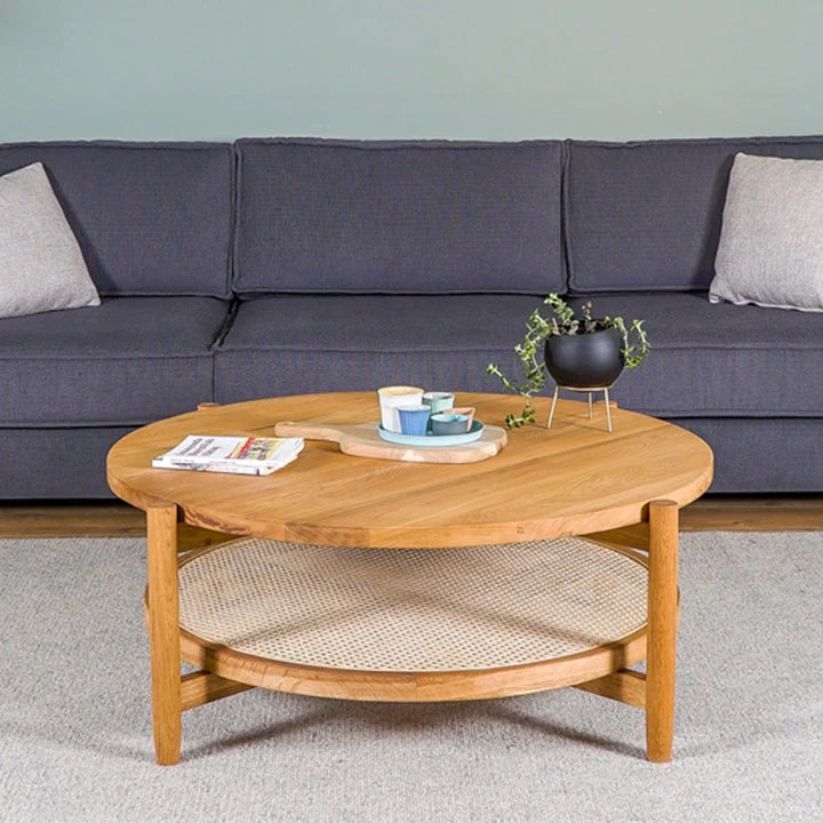 Buy Online Meraki solid wood rounded coffee table for living room In India 