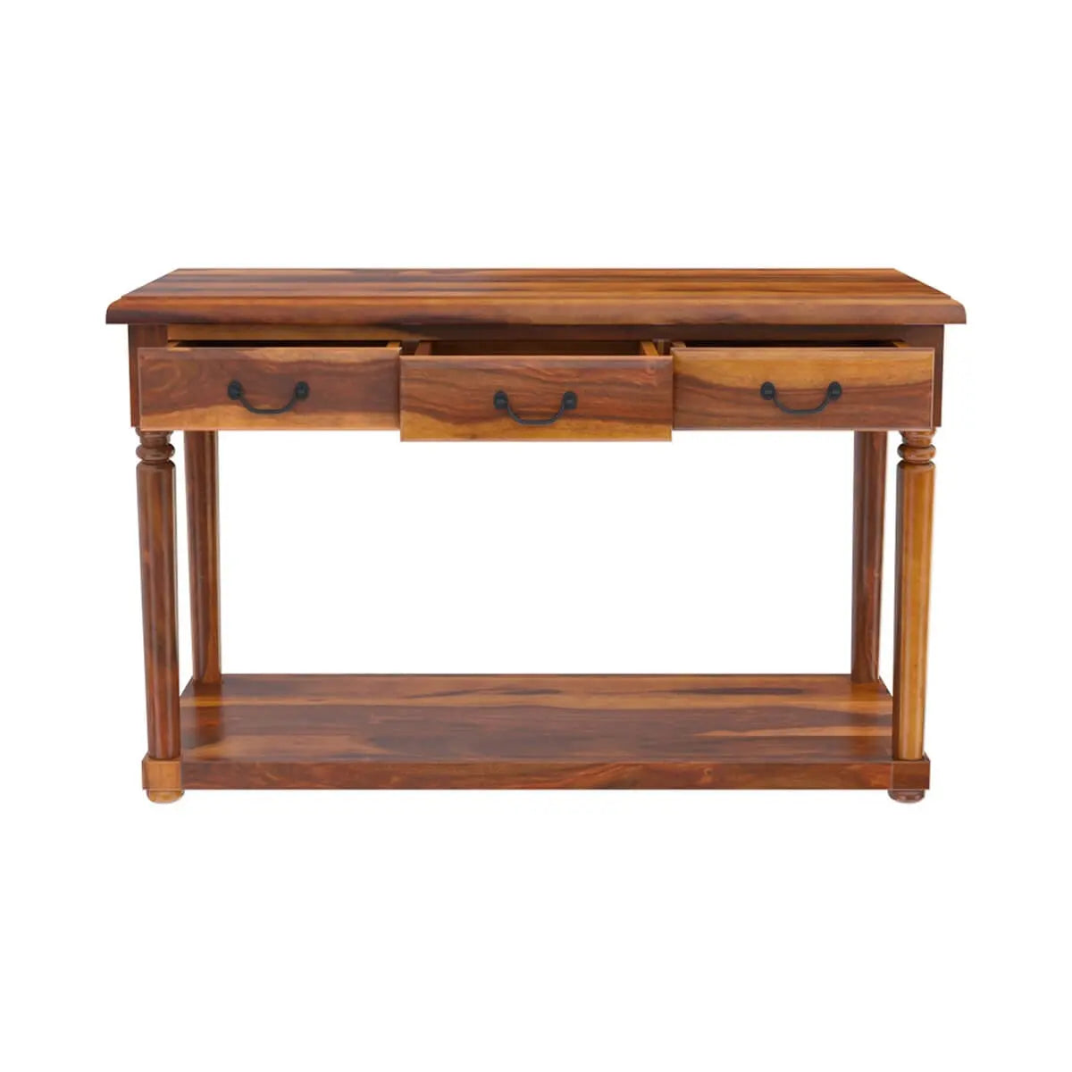 mid century wooden console table for entryway