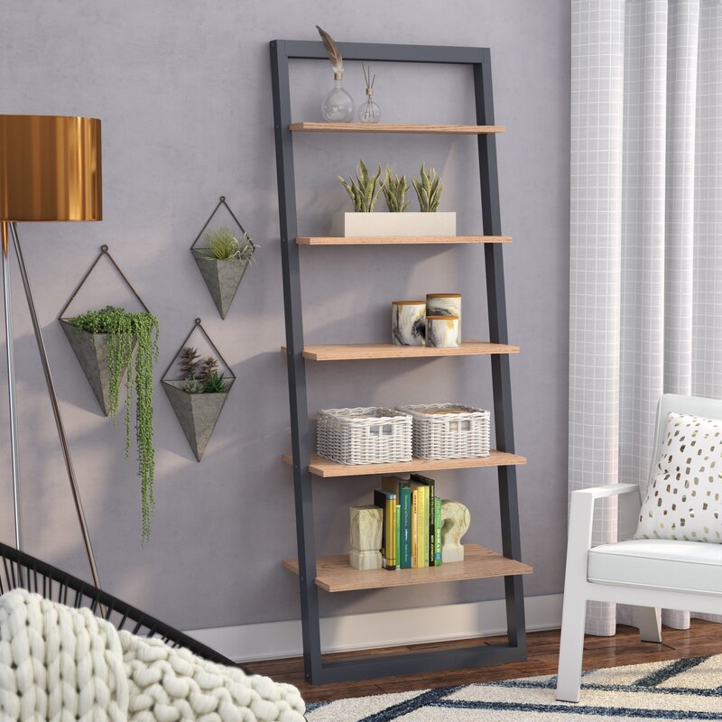 Perfect for living rooms, bedrooms, or home offices, this wooden ladder bookcase blends - The Leaf Crafts