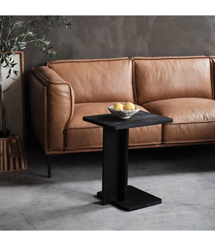 minimalist wooden side table for compact spaces- The Leaf Crafts
