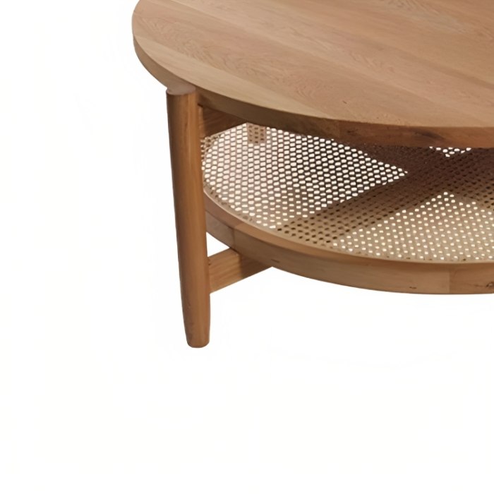 minimalist rounded wooden coffee table for stylish homes - The Leaf Crafts