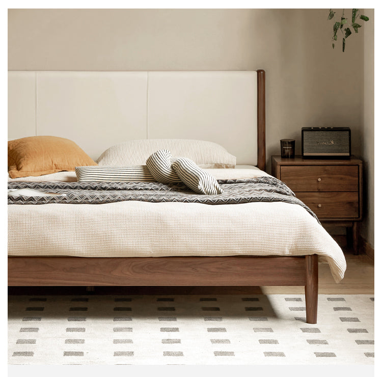 minimalist solid wood bed frame for modern bedrooms - The Leaf Crafts