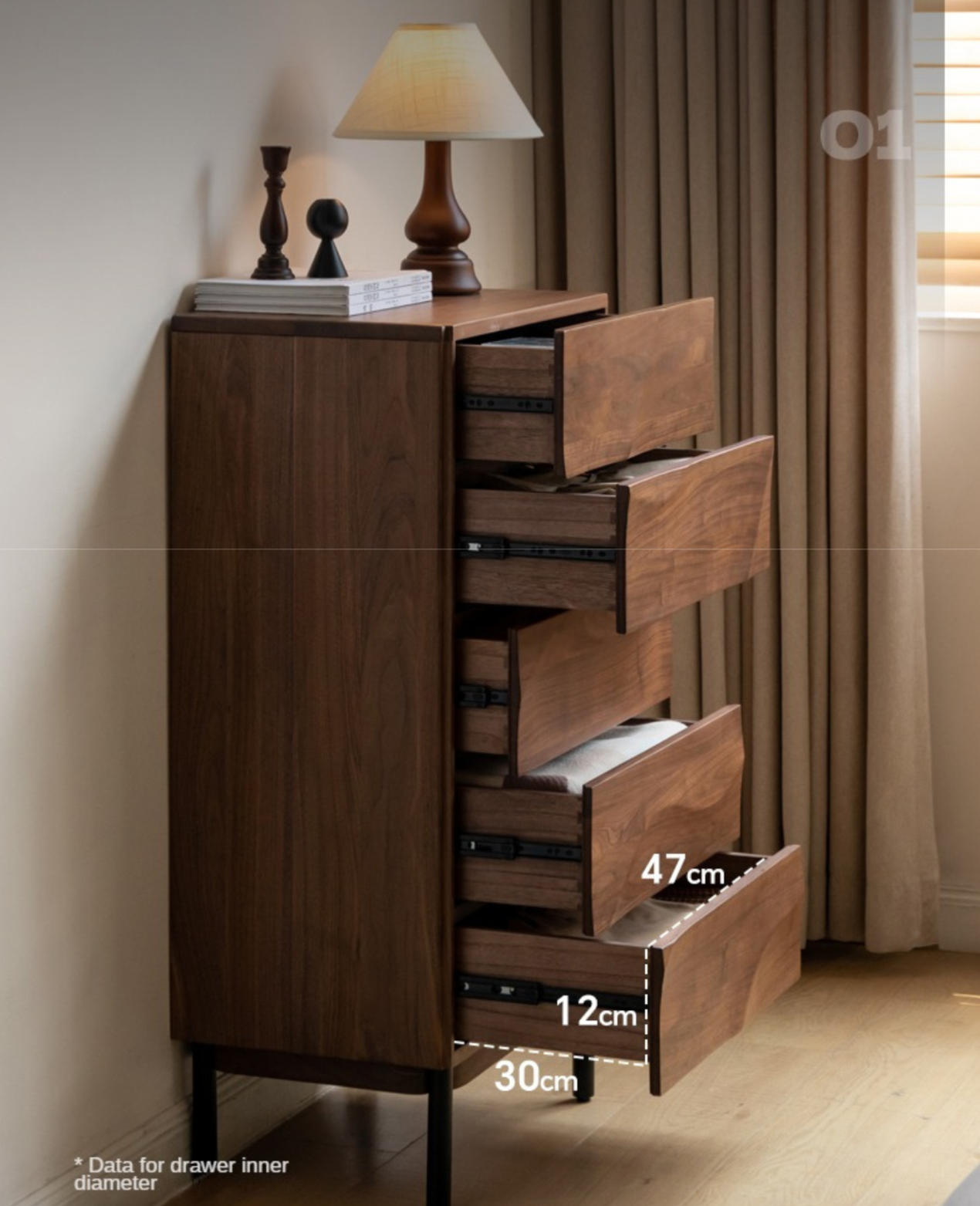 minimalist solid wood drawer cabinet for modern homes